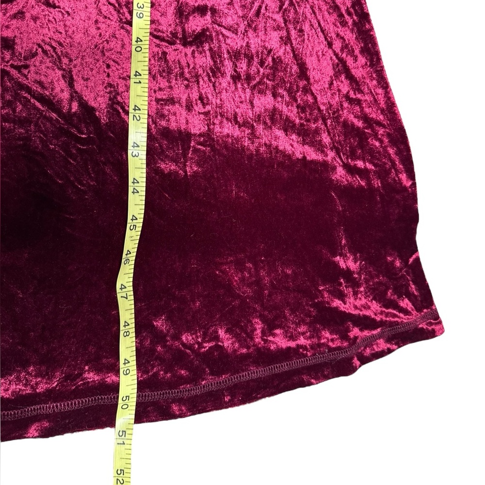VTG 90s Betsey Johnson Crushed Velvet Maxi Dress Burgundy Wine Medium - Picture 10 of 11